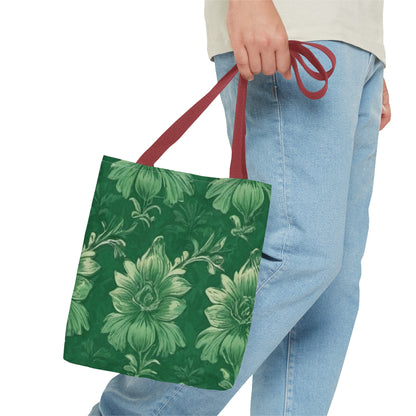 Green Victorian Floral Tote Bag (AOP)