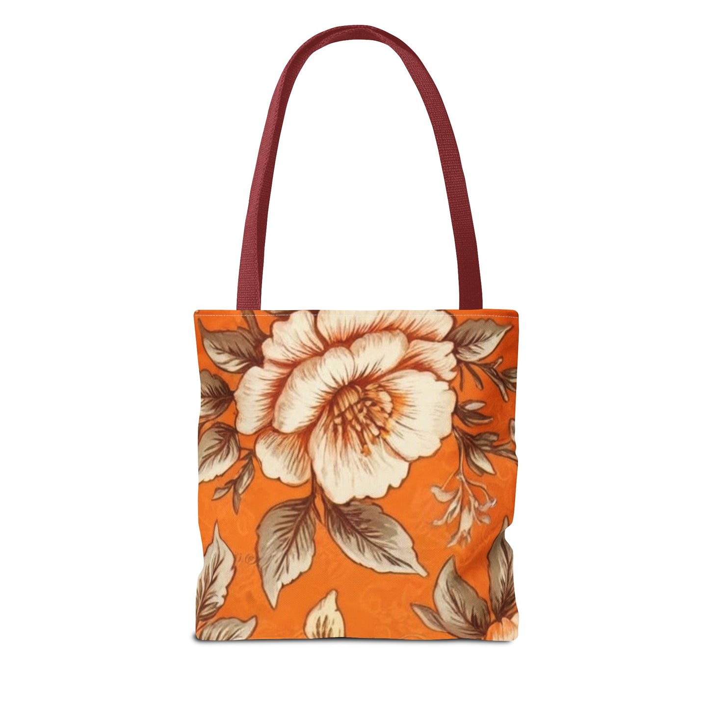 Orange Floral Tote Bag (AOP)