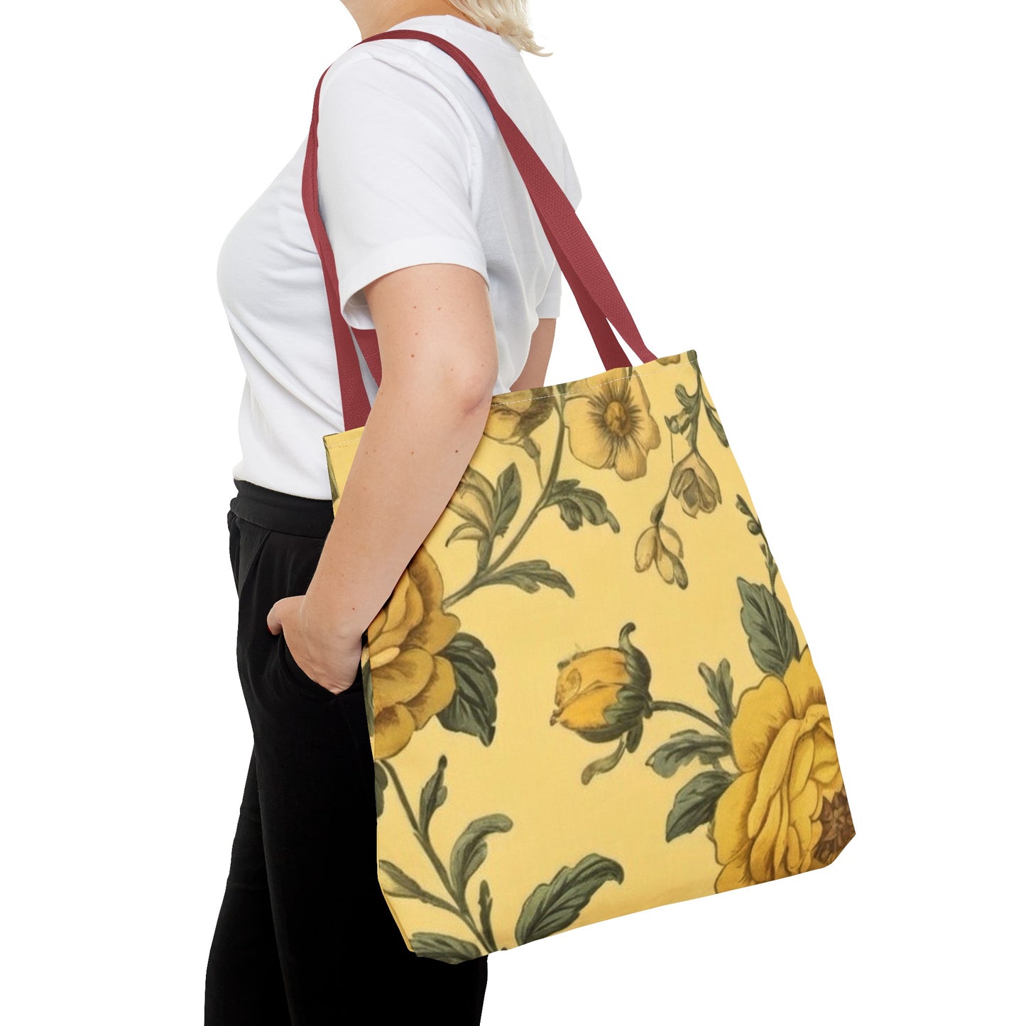 Yellow Victorian Floral Tote Bag (AOP)