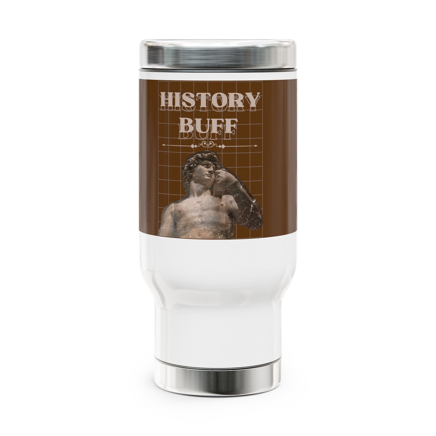 History Buff Stainless Steel Travel Mug with Handle, 14oz