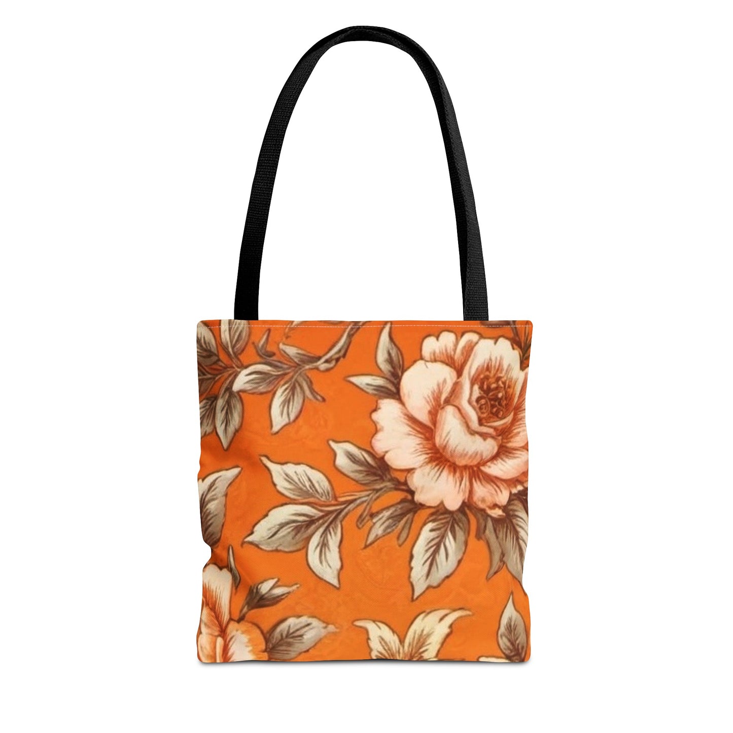 Orange Floral Tote Bag (AOP)