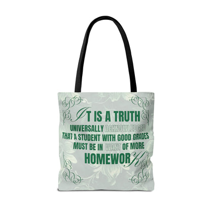 It's A Truth Universally Acknowledged Green Tote Bag (AOP)