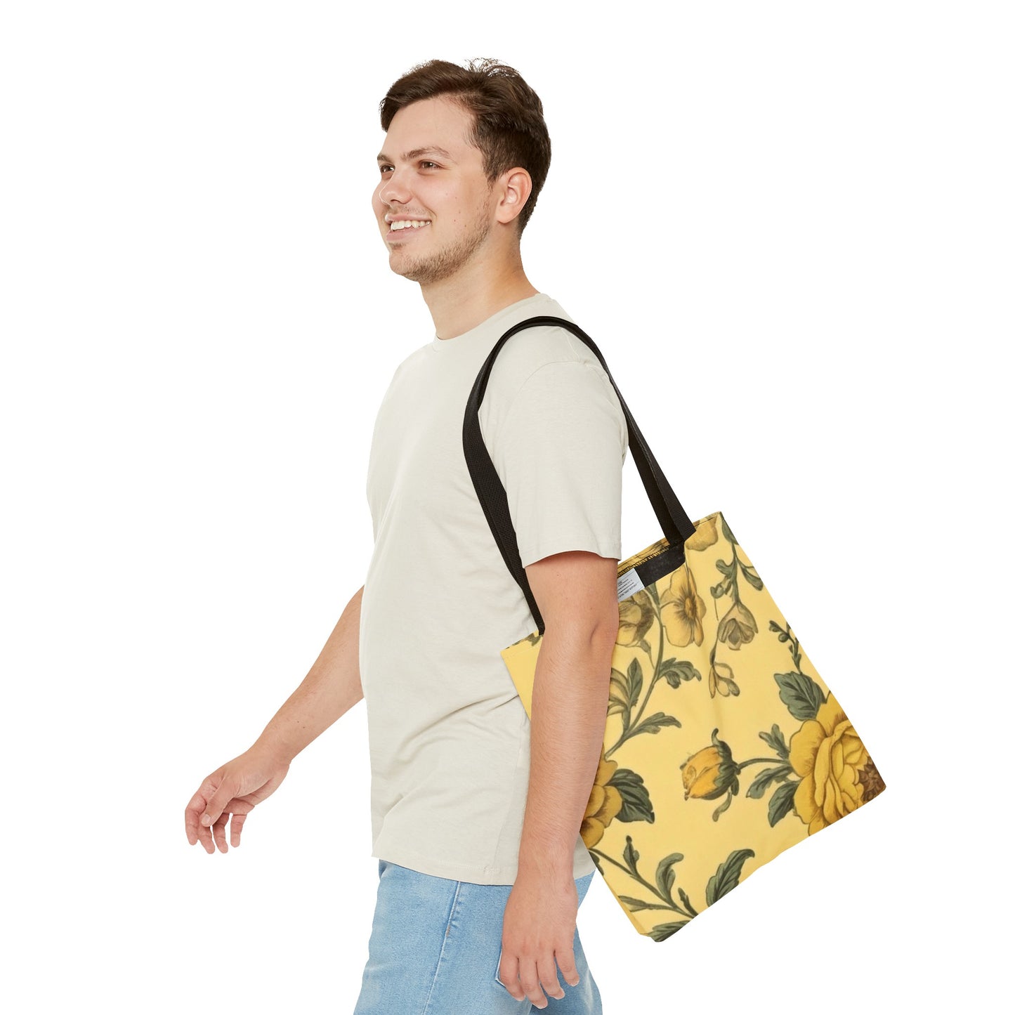 Yellow Victorian Floral Tote Bag (AOP)