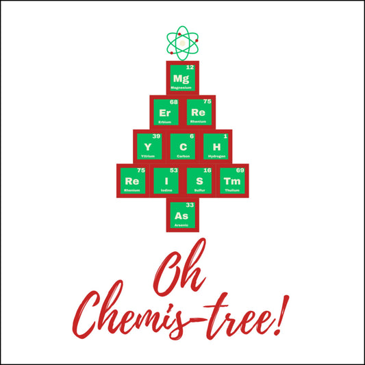 Acrylic Ornament - Periodic Table Christmas Tree Green + Red