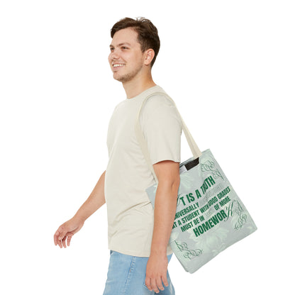 It's A Truth Universally Acknowledged Green Tote Bag (AOP)