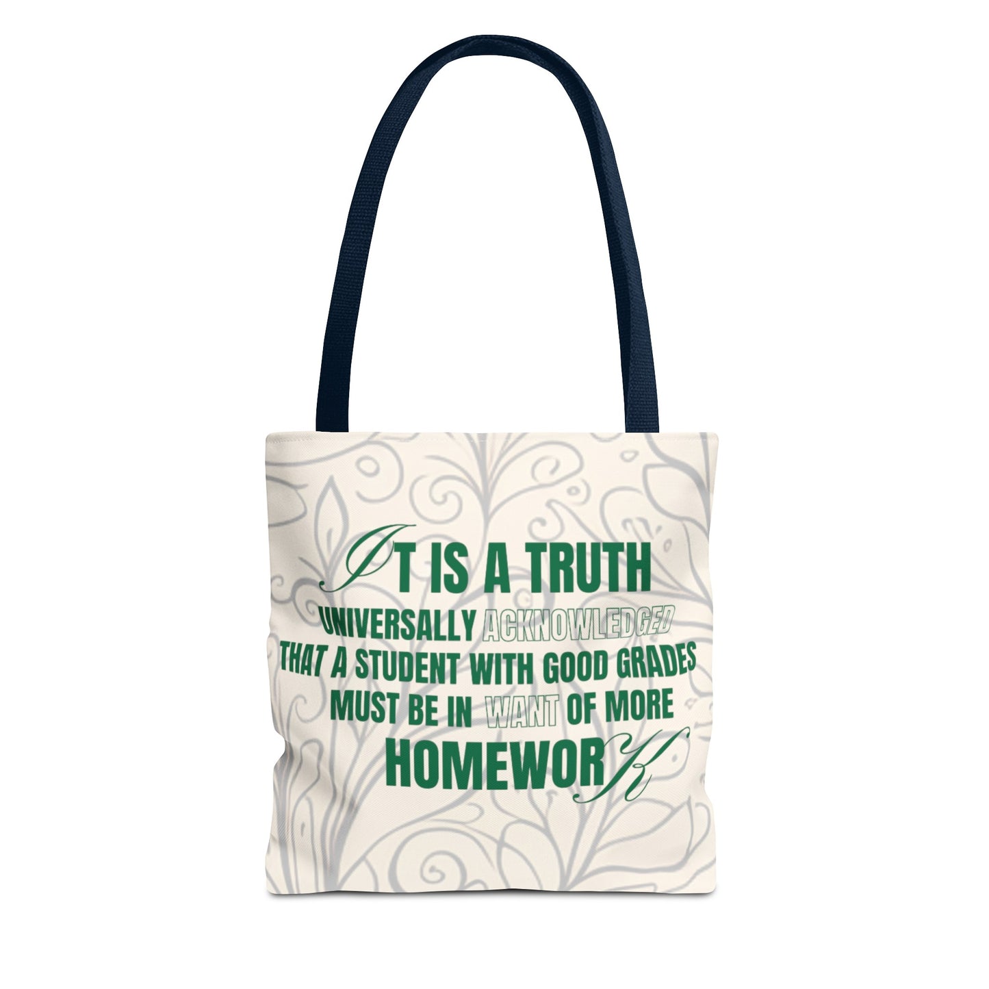 It's A Truth Universally Acknowledged White Tote Bag (AOP)