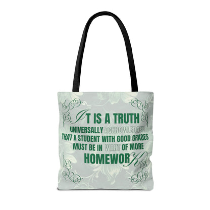 It's A Truth Universally Acknowledged Green Tote Bag (AOP)