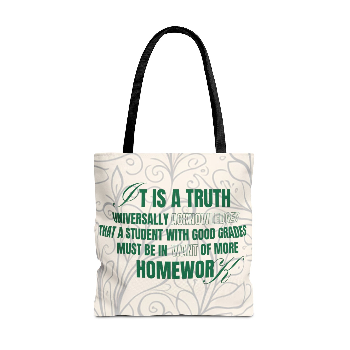 It's A Truth Universally Acknowledged White Tote Bag (AOP)