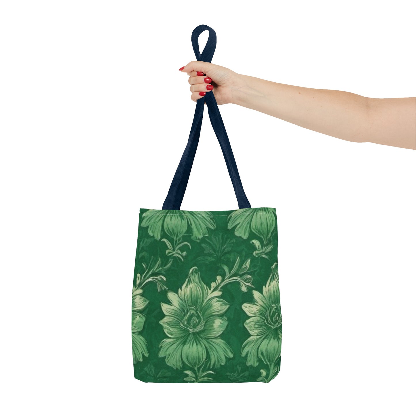 Green Victorian Floral Tote Bag (AOP)