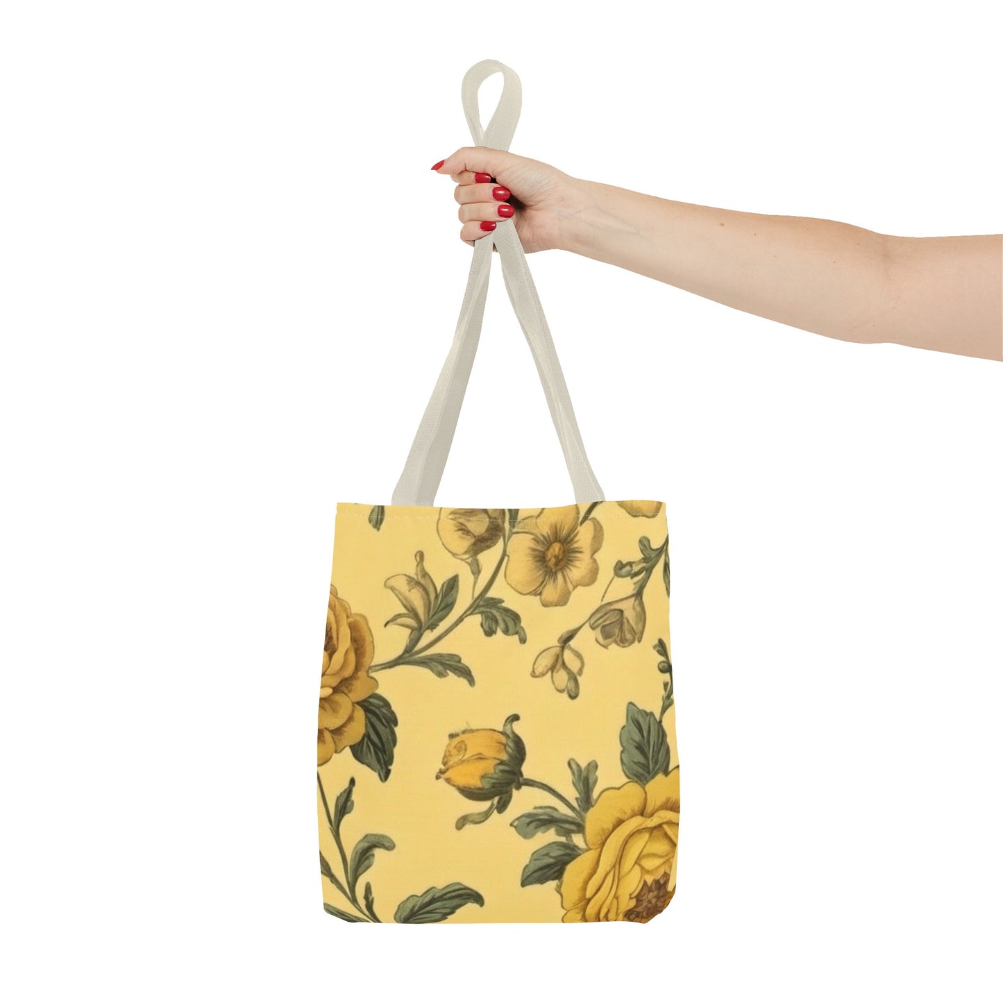 Yellow Victorian Floral Tote Bag (AOP)