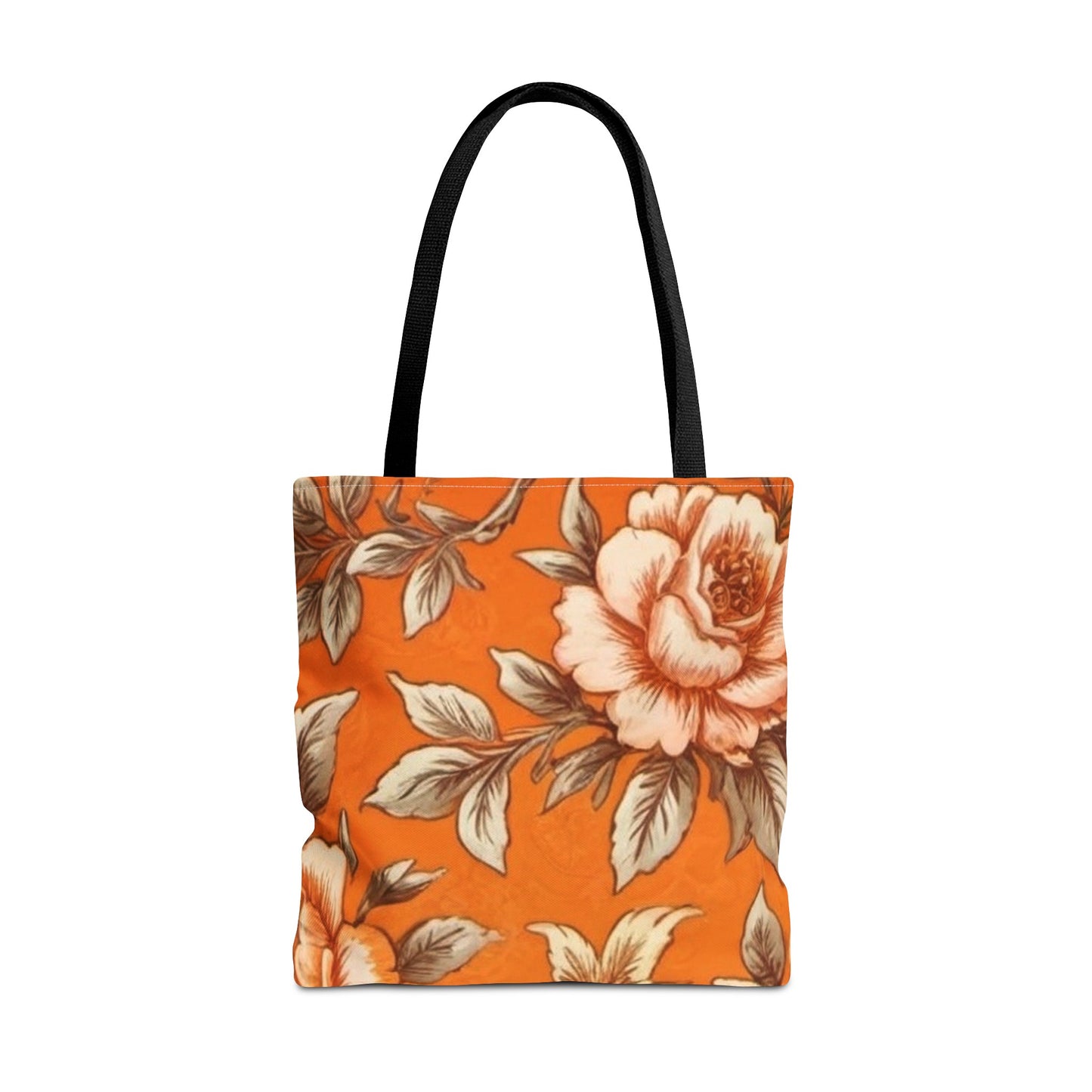 Orange Floral Tote Bag (AOP)