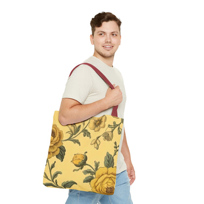 Yellow Victorian Floral Tote Bag (AOP)