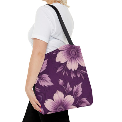 Purple Floral Tote Bag (AOP)