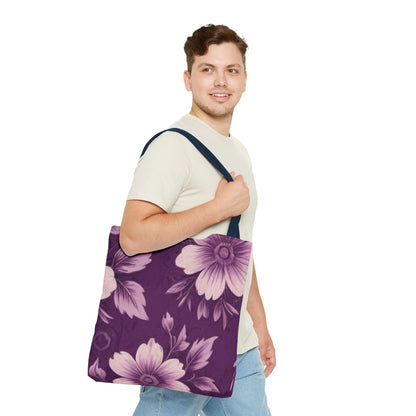 Purple Floral Tote Bag (AOP)