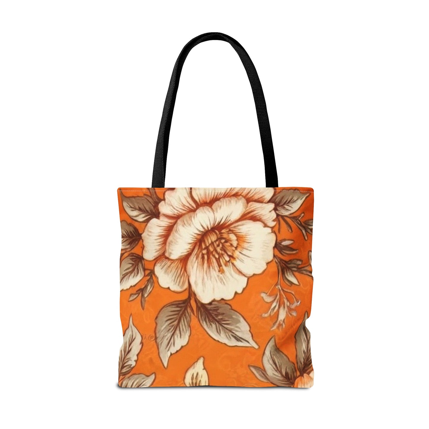 Orange Floral Tote Bag (AOP)