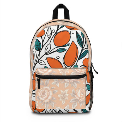 Orange Victorian Floral Backpack