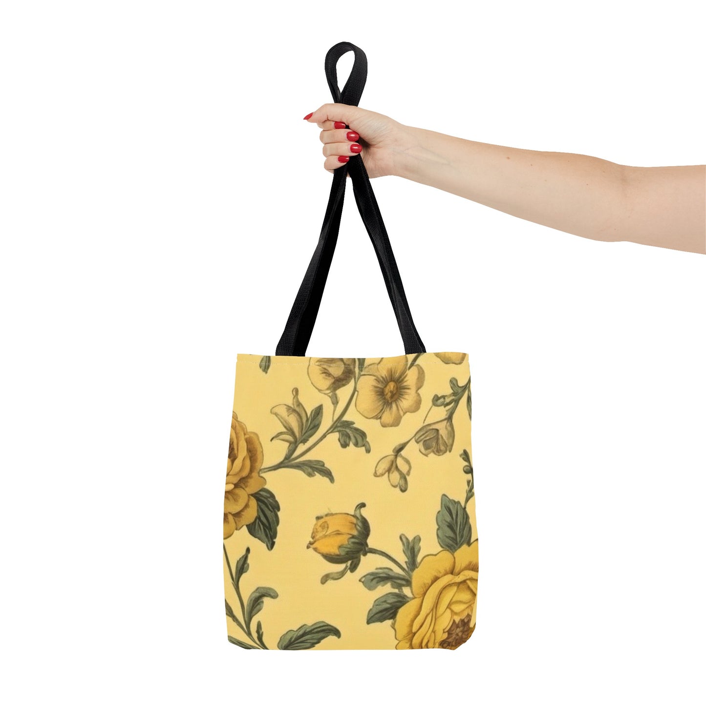 Yellow Victorian Floral Tote Bag (AOP)