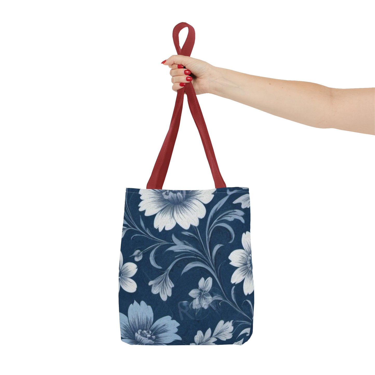 Blue Victorian Floral Tote Bag