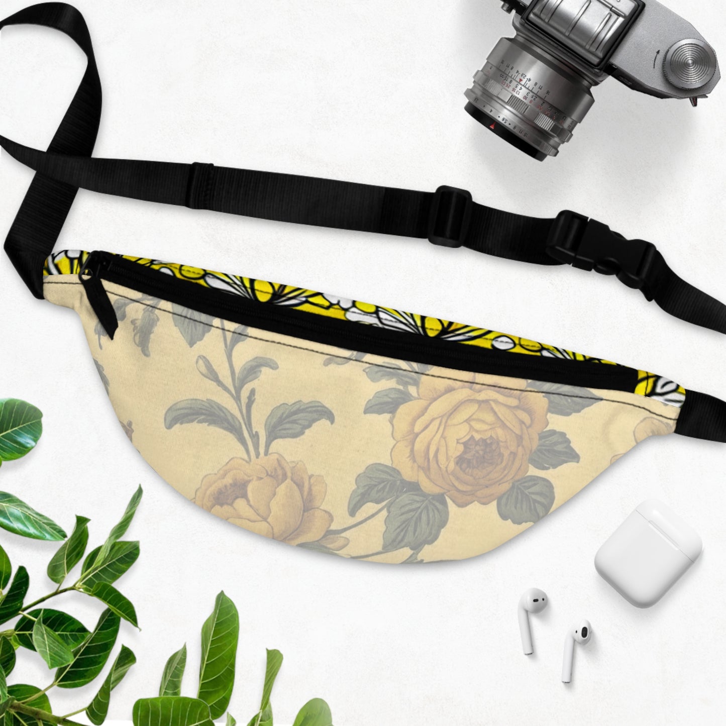 Yellow Victorian Floral Fanny Pack