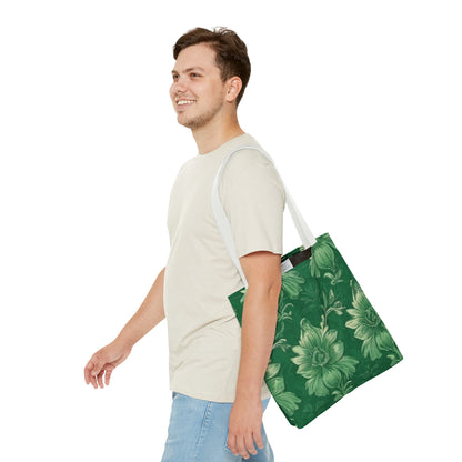 Green Victorian Floral Tote Bag (AOP)