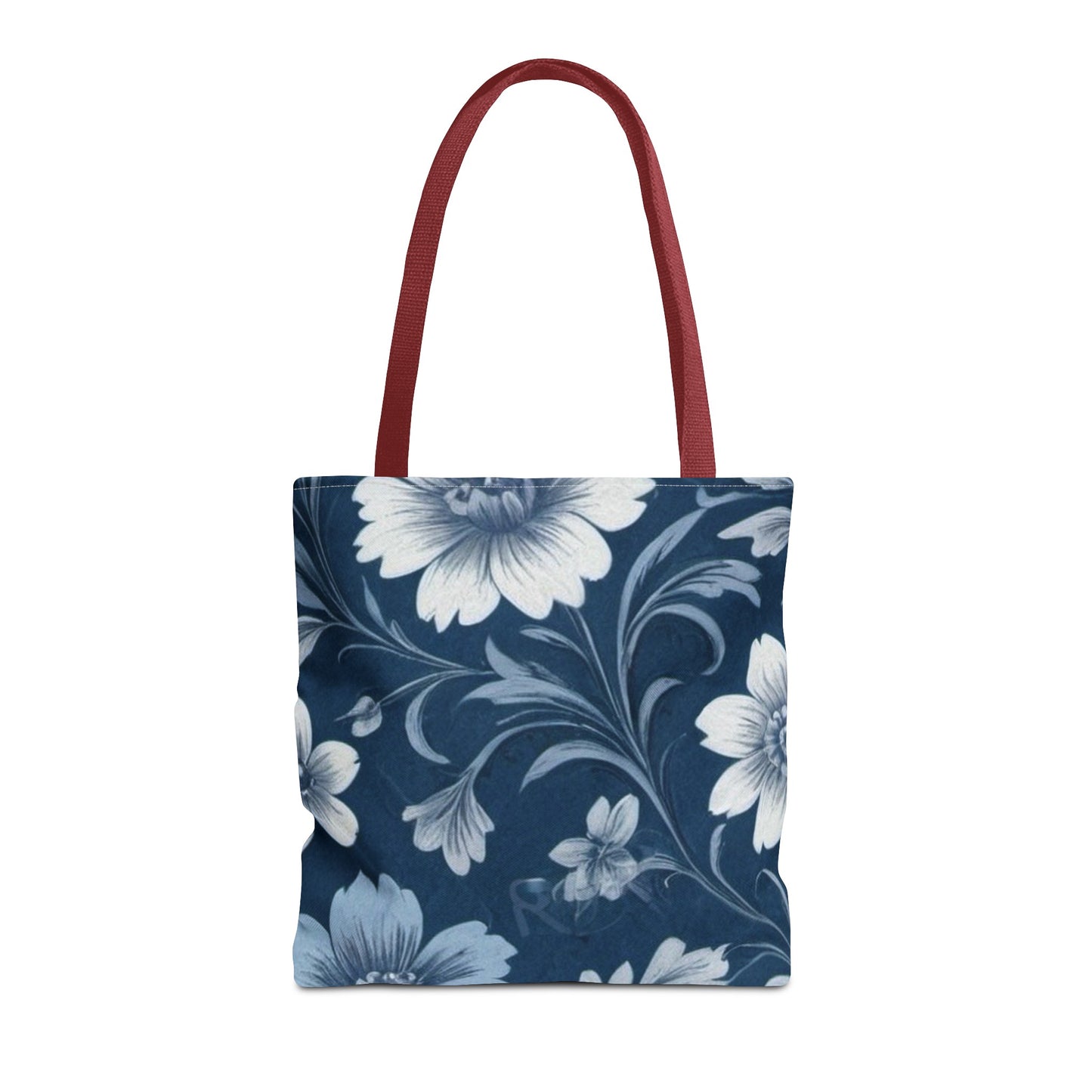 Blue Victorian Floral Tote Bag