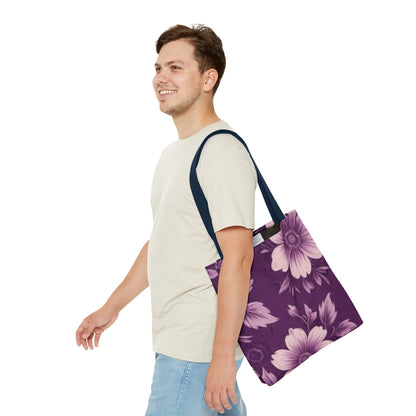 Purple Floral Tote Bag (AOP)