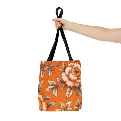 Orange Floral Tote Bag (AOP)