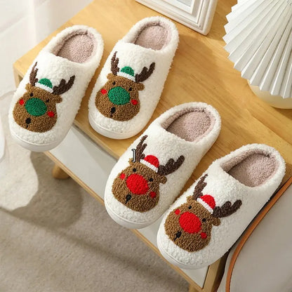 New Christmas Elk Cotton Slippers