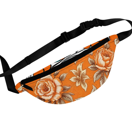 Orange Floral Fanny Pack