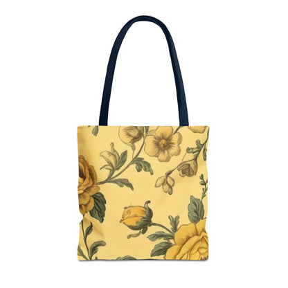 Yellow Victorian Floral Tote Bag (AOP)