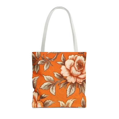 Orange Floral Tote Bag (AOP)