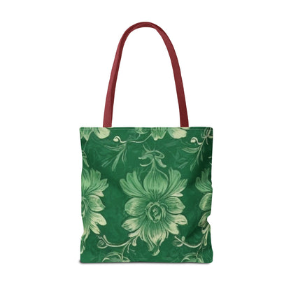 Green Victorian Floral Tote Bag (AOP)