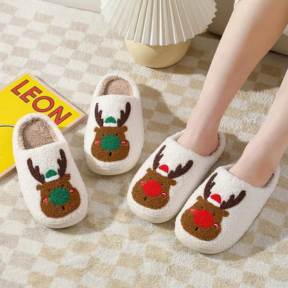 New Christmas Elk Cotton Slippers