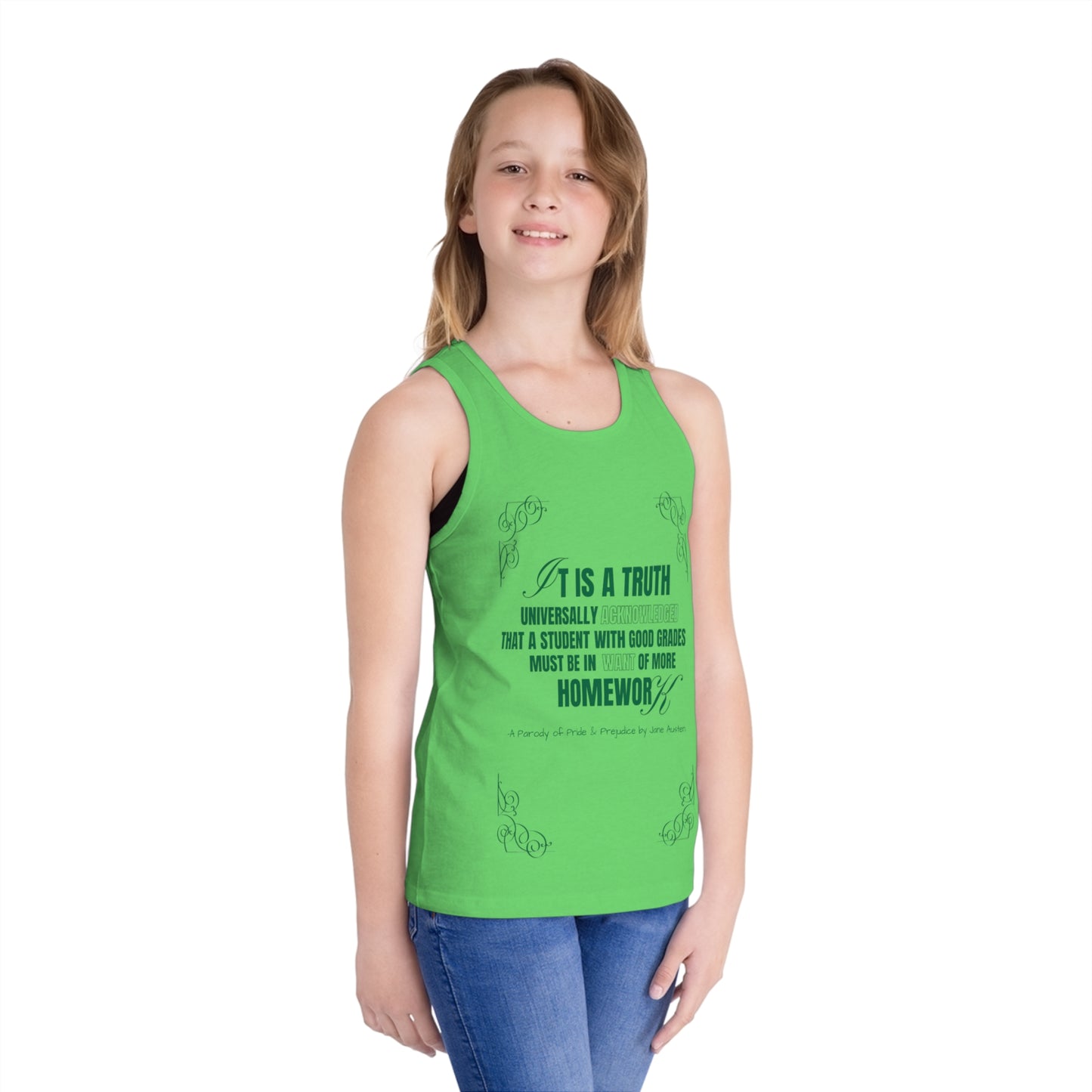 It's a  Truth Universally Acknowledged Kid's Jersey Tank Top