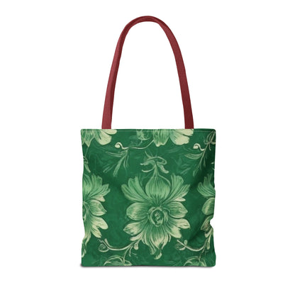 Green Victorian Floral Tote Bag (AOP)