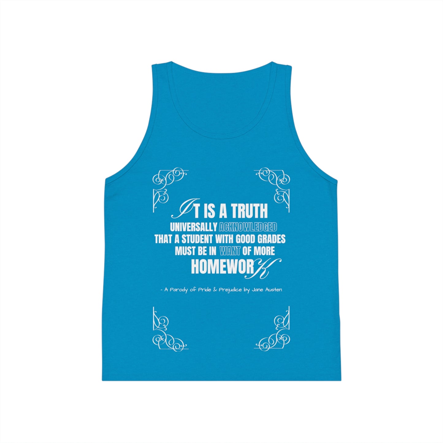 It's a  Truth Universally Acknowledged Kid's Jersey Tank Top