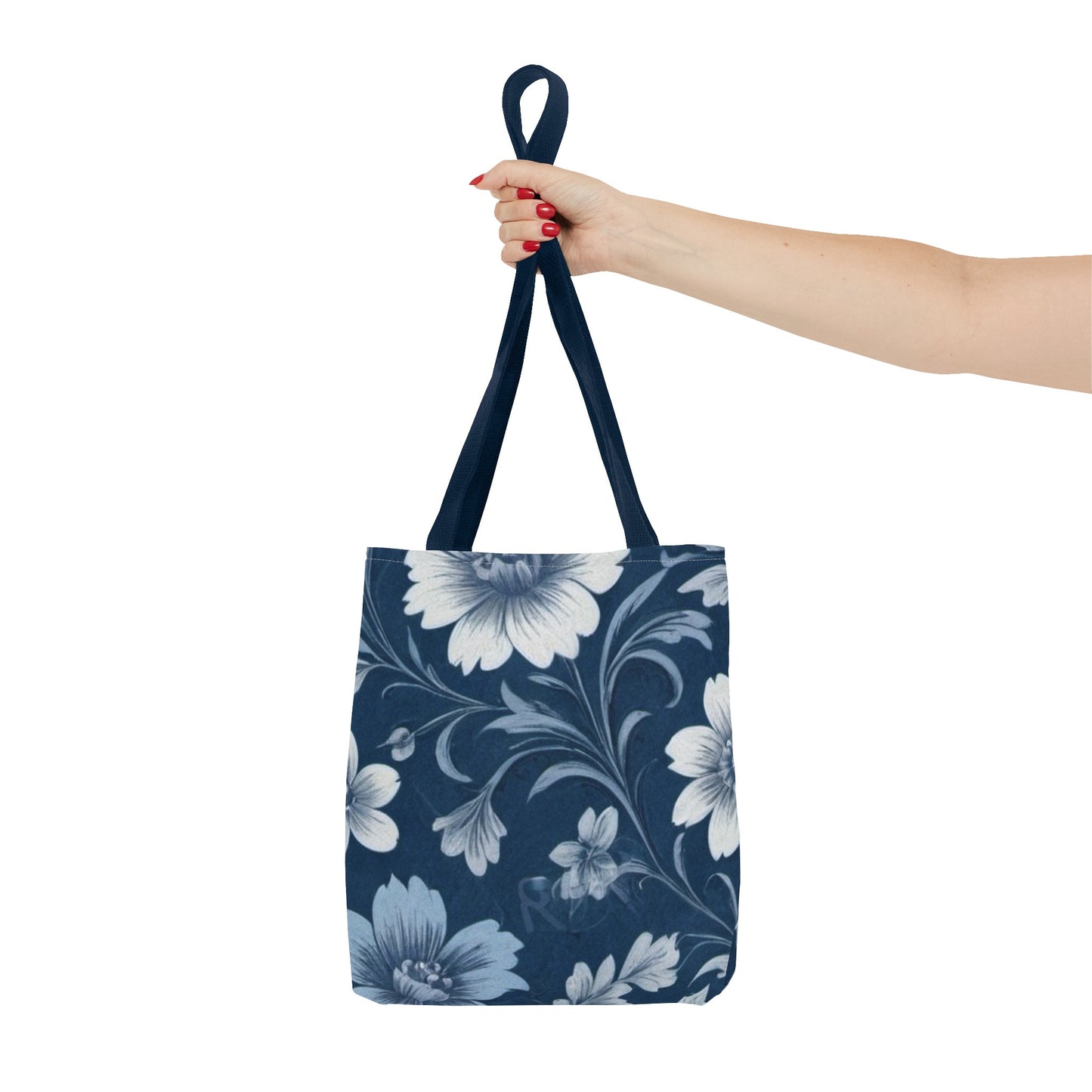 Blue Victorian Floral Tote Bag