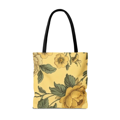 Yellow Victorian Floral Tote Bag (AOP)