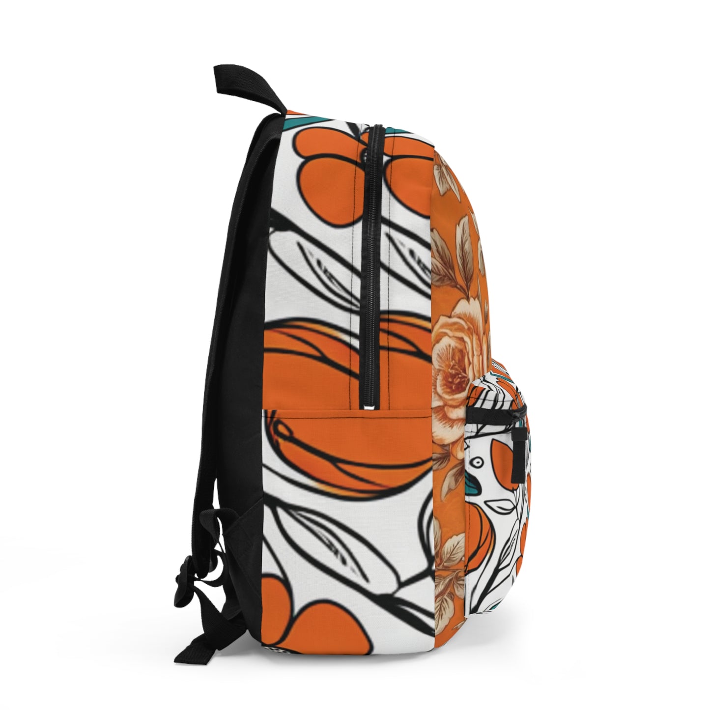 Bright Orange Floral Backpack