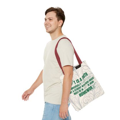 It's A Truth Universally Acknowledged White Tote Bag (AOP)