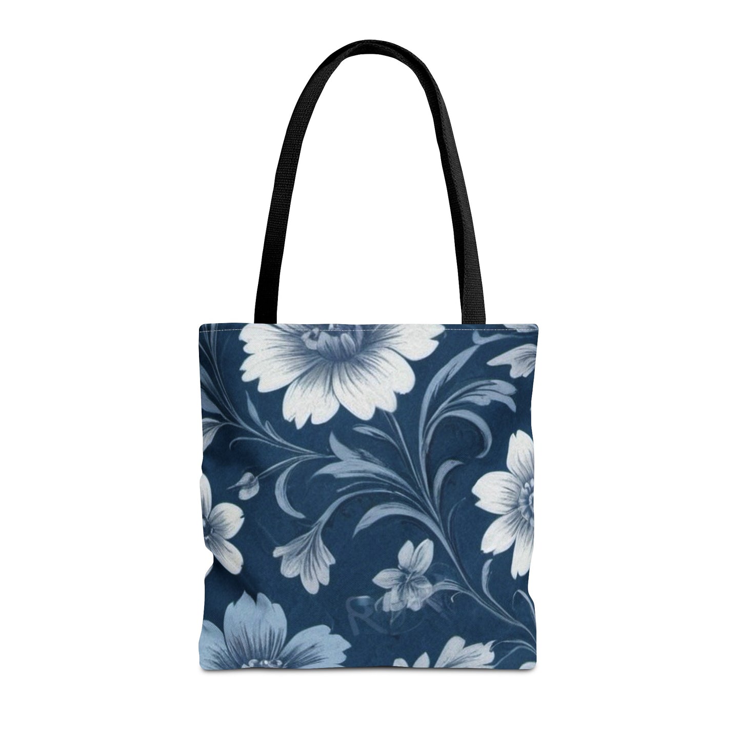 Blue Victorian Floral Tote Bag