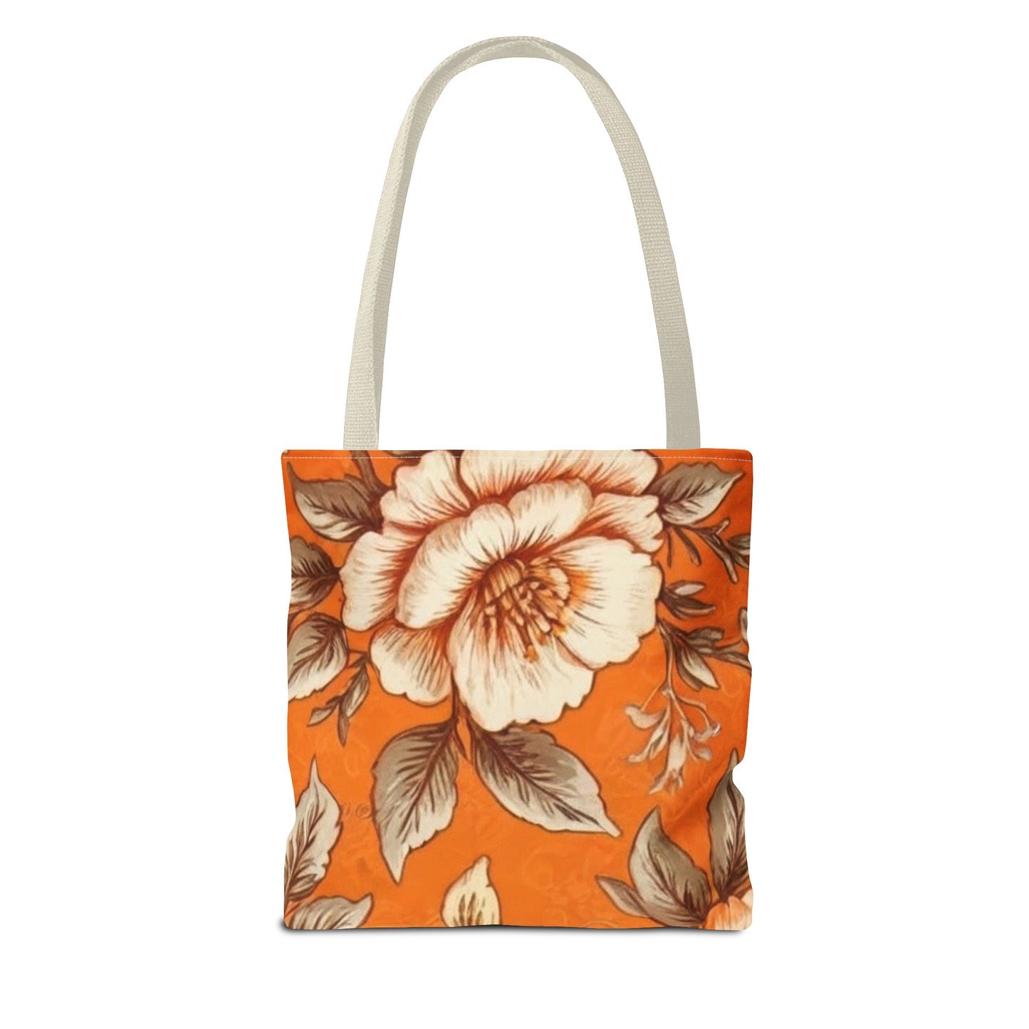 Orange Floral Tote Bag (AOP)