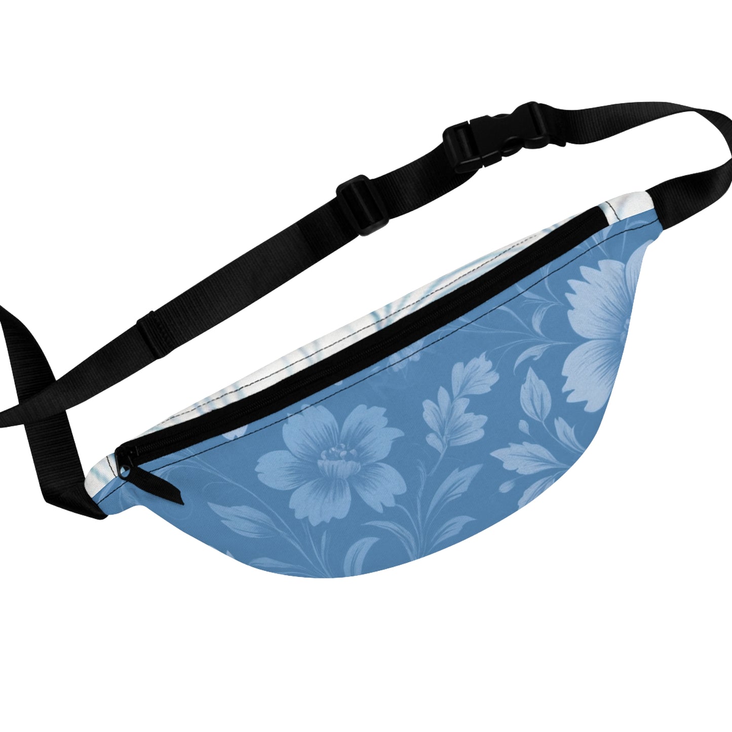 Blue Victorian Floral Fanny Pack