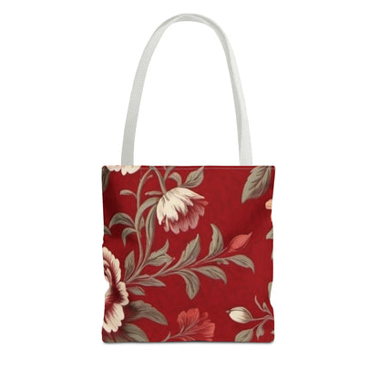 Red Victorian Floral Tote Bag (AOP)