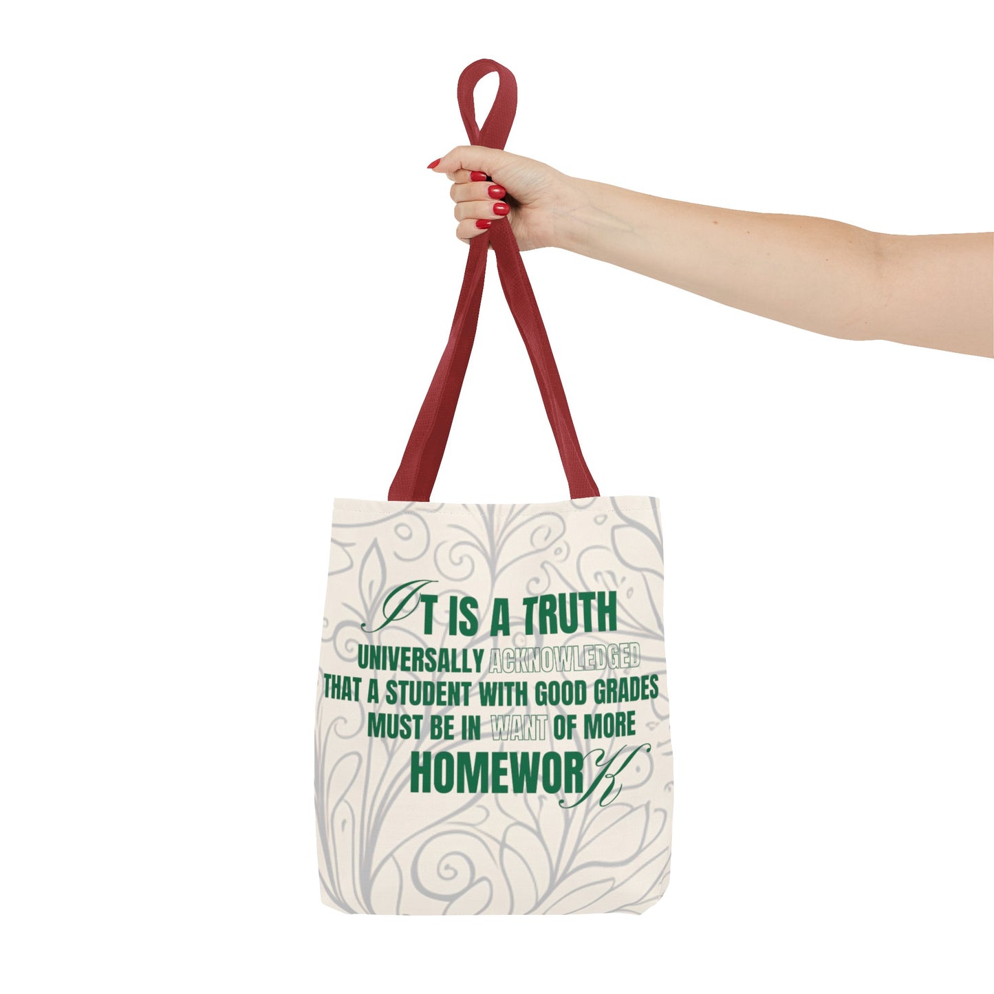 It's A Truth Universally Acknowledged White Tote Bag (AOP)