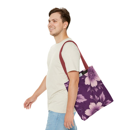 Purple Floral Tote Bag (AOP)