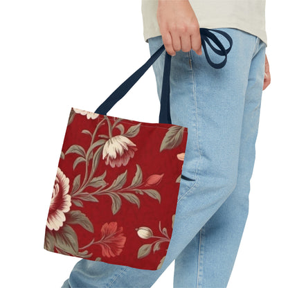 Red Victorian Floral Tote Bag (AOP)