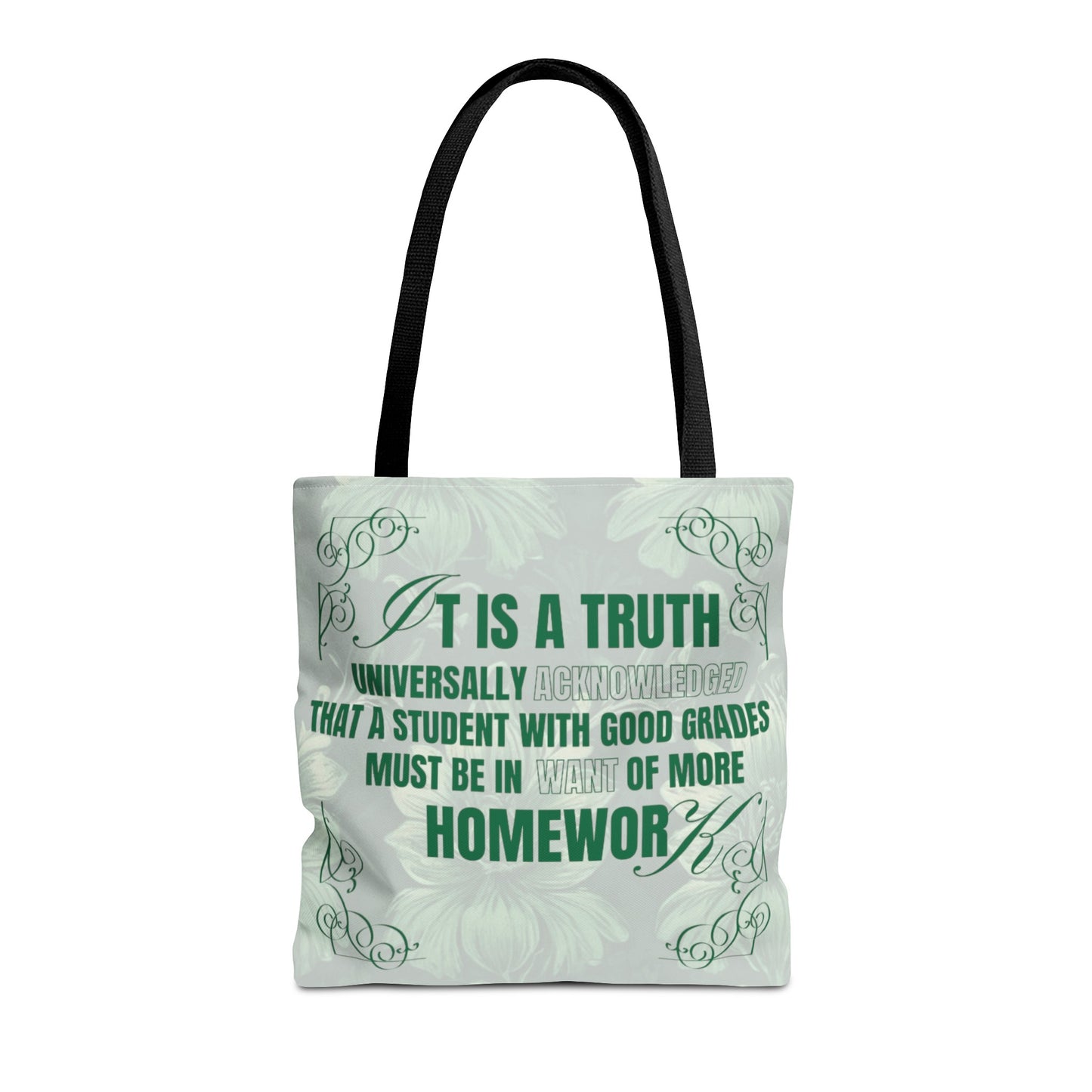 It's A Truth Universally Acknowledged Green Tote Bag (AOP)