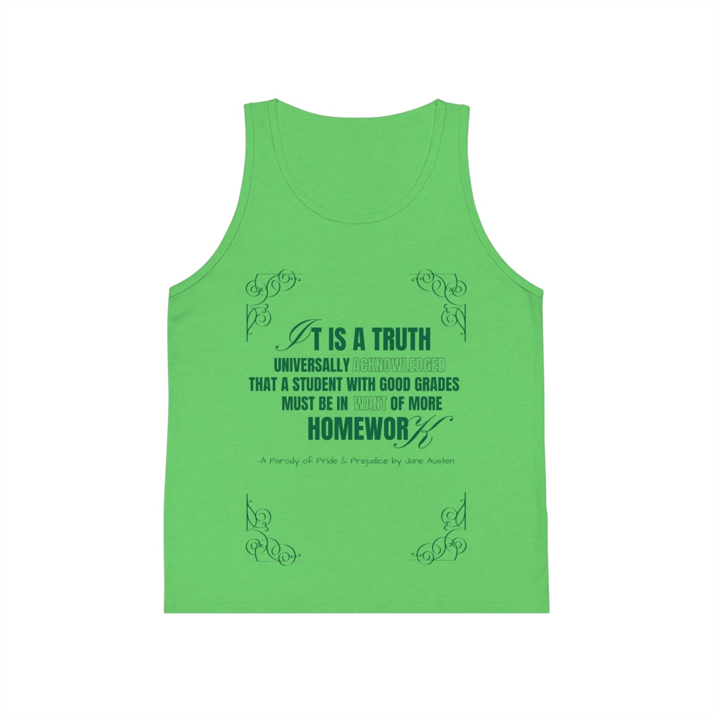 It's a  Truth Universally Acknowledged Kid's Jersey Tank Top