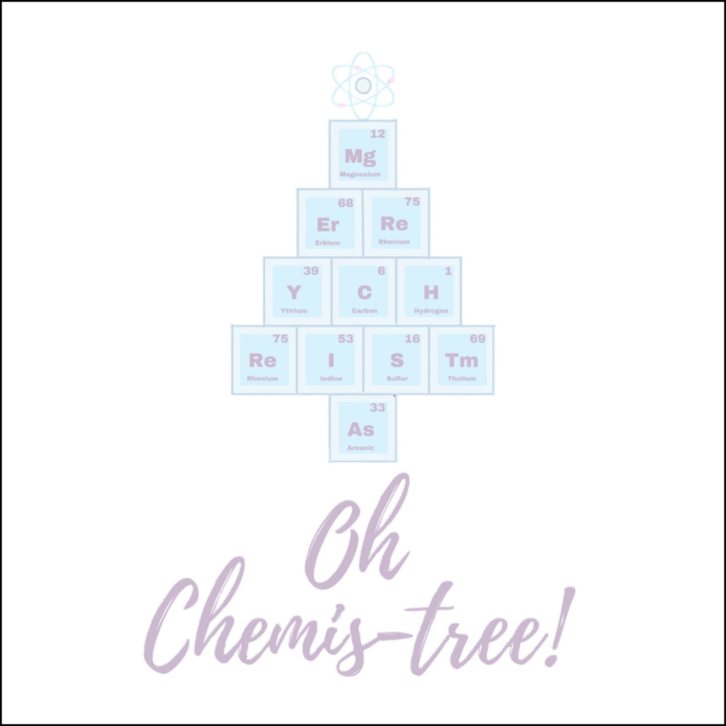 Acrylic Ornament - Periodic Table Christmas Tree Purple + Ice Blue